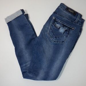 Grace in LA 28x30 Size 26 Midrise  Patch Work Skinny Jeans